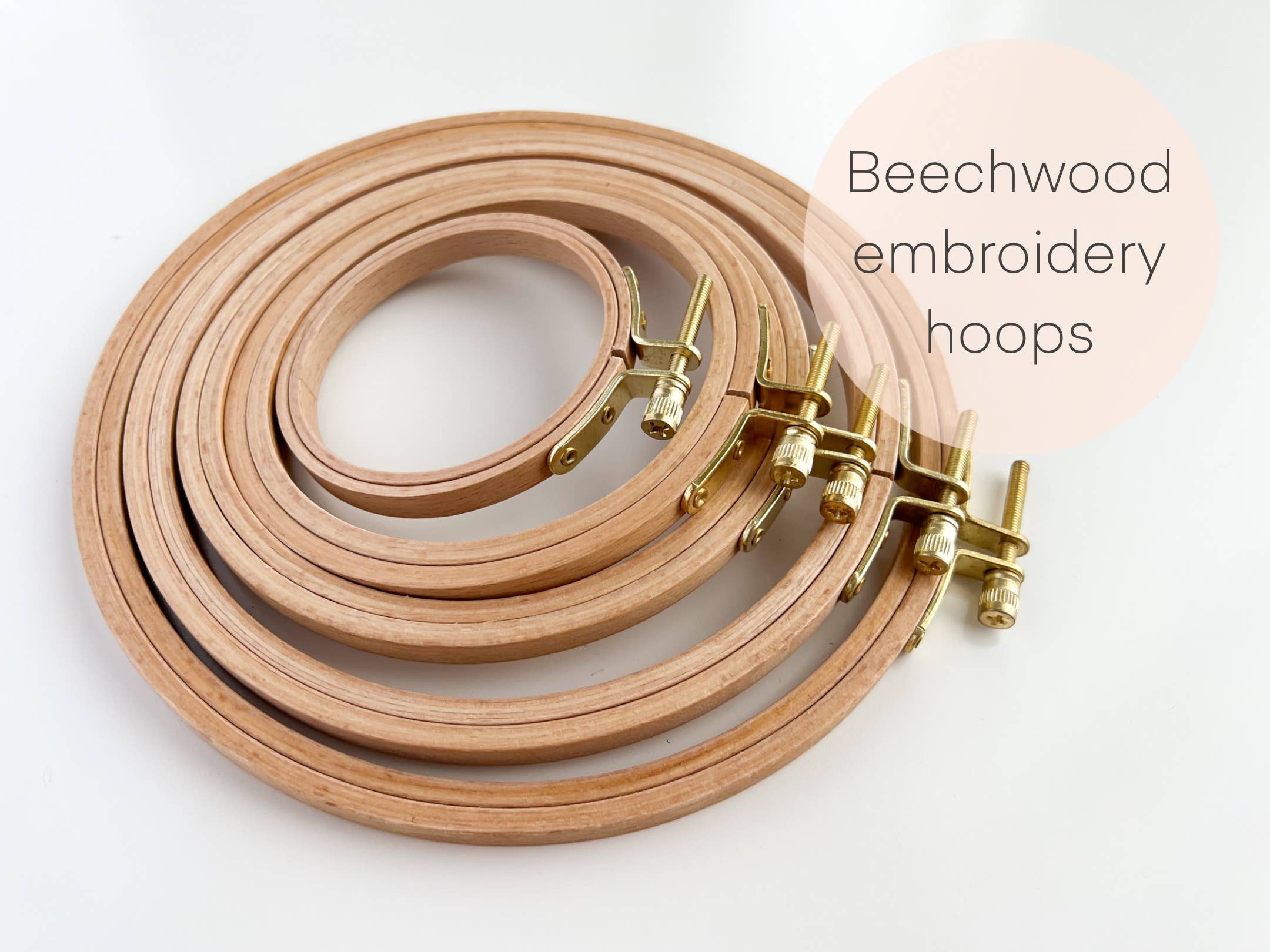 Round Beechwood Embroidery Hoops