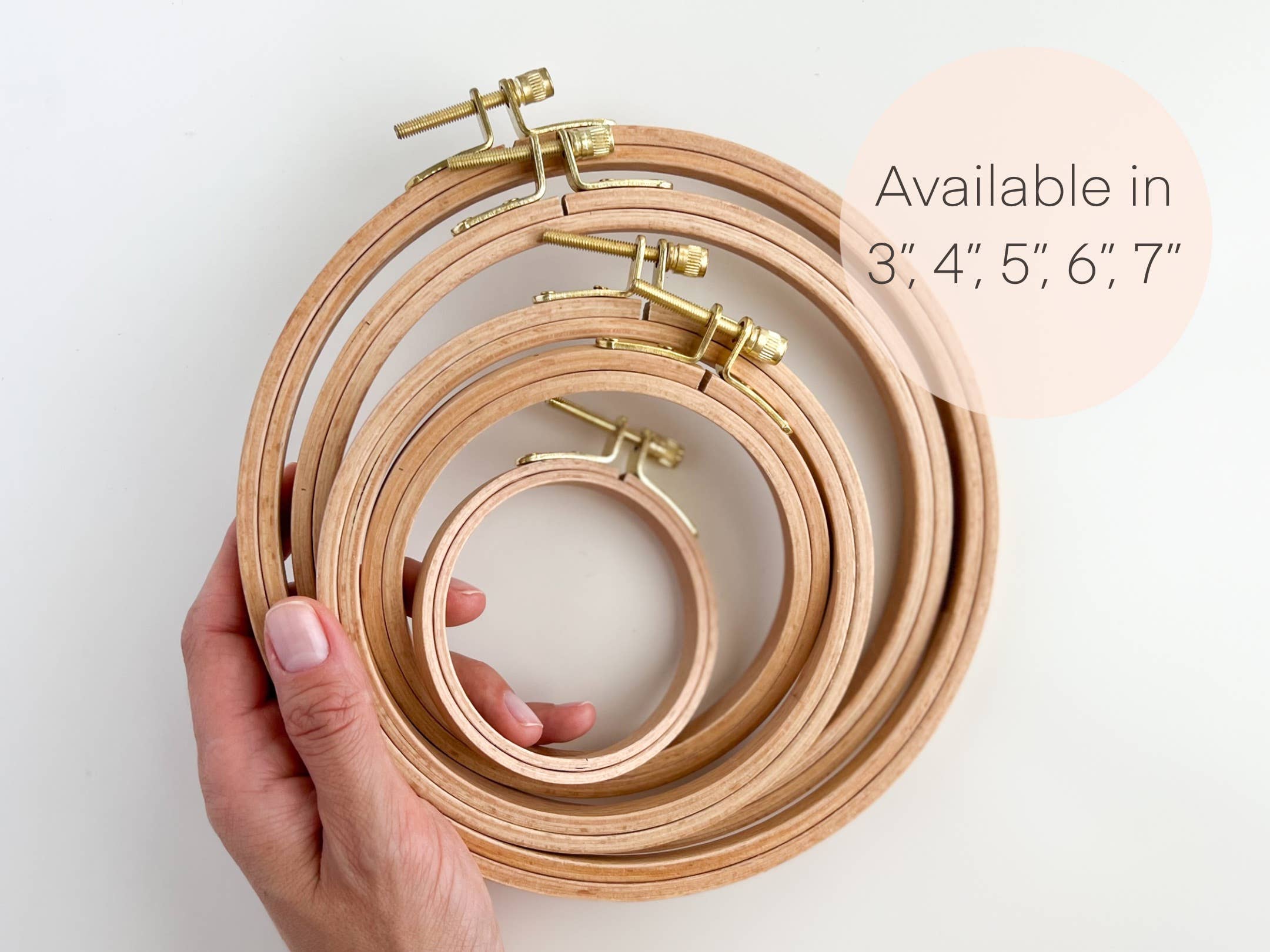 Round Beechwood Embroidery Hoops