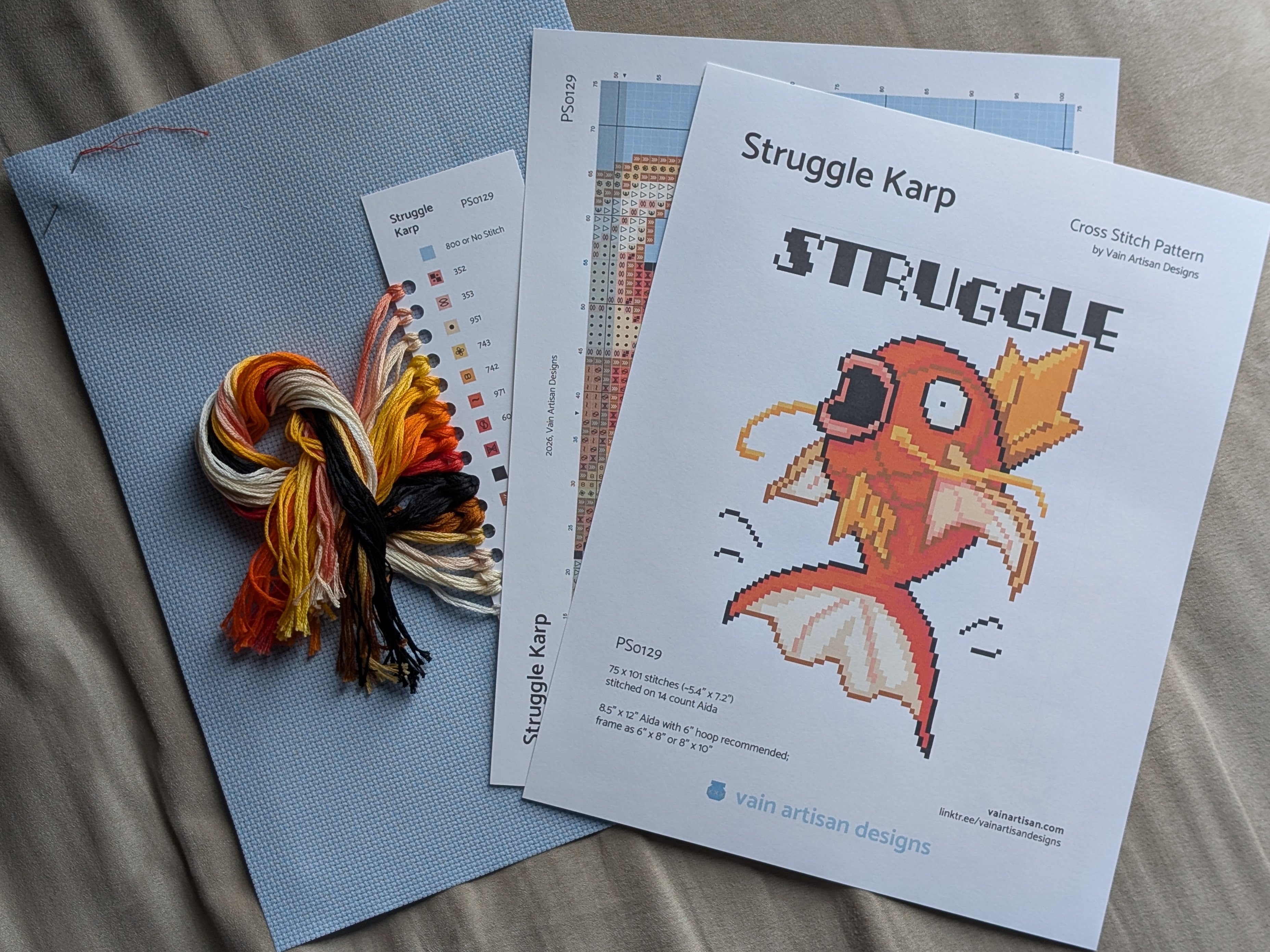 Struggle Karp - Cross Stitch Kit & Pattern